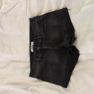 Hollister black cut off low to mid rise short-shorts
